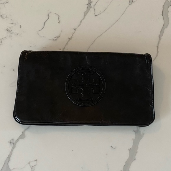 Tory Burch Clayton Classic REVA Clutch Black with dust bag - Picture 2 of 11